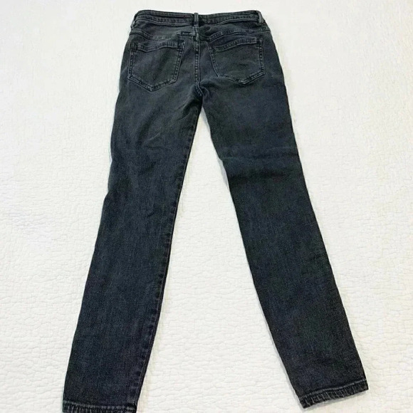 Free People Skinny Faded Black Jeans Button Fly - Picture 3 of 4